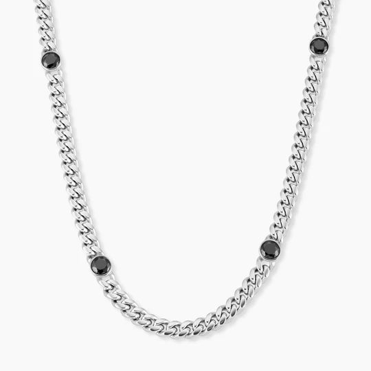 Cuban Link Onyx Inset Chain