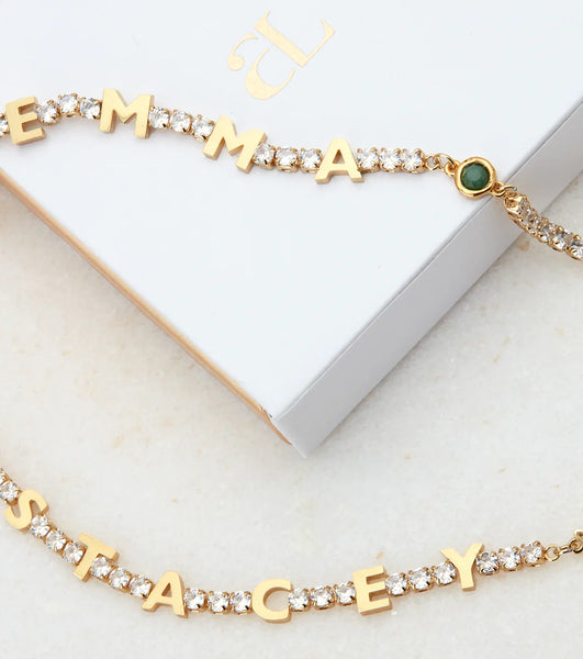 Custom Name Tennis Necklace (Gold)