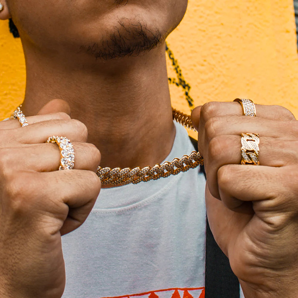 DIAMOND CUBAN LINK RING