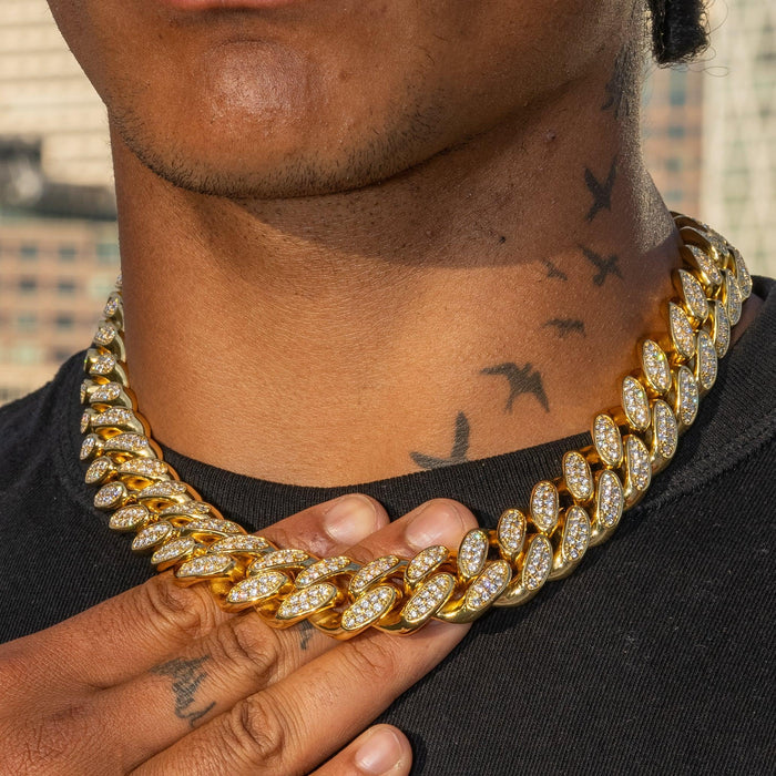 19MM ICED CUBAN CHAIN - GOLD