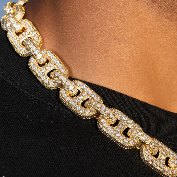 17MM G-LINK DIAMOND CHAIN - GOLD