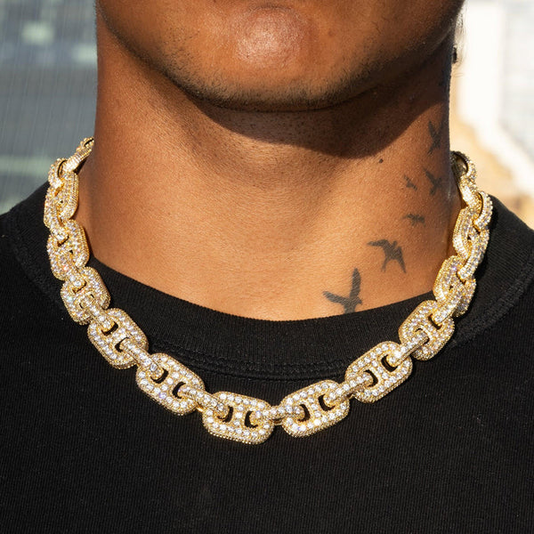 17MM G-LINK DIAMOND CHAIN - GOLD