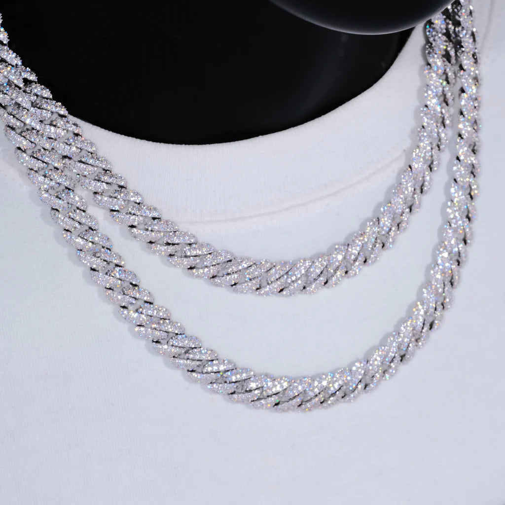 CUBAN LINK CHAIN 18K WHITE GOLD 10MM