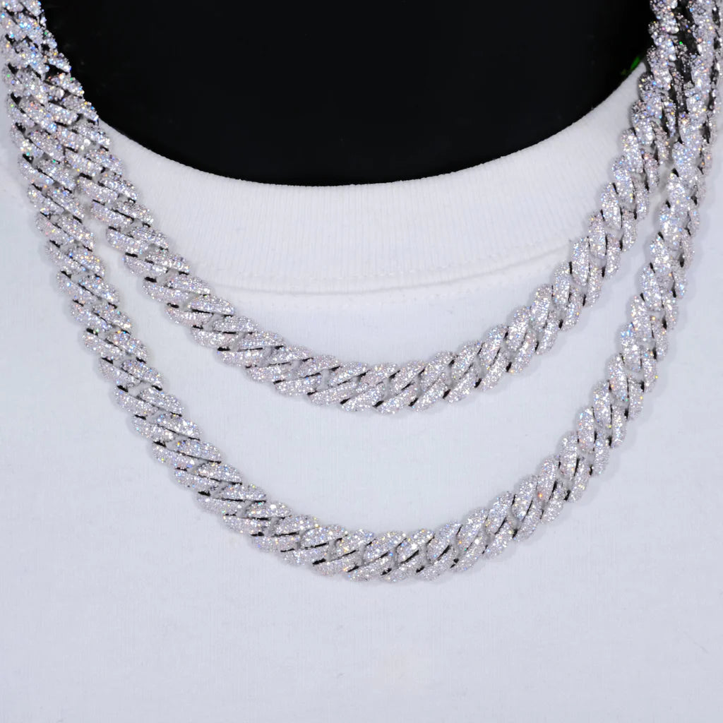 CUBAN LINK CHAIN 18K WHITE GOLD 10MM