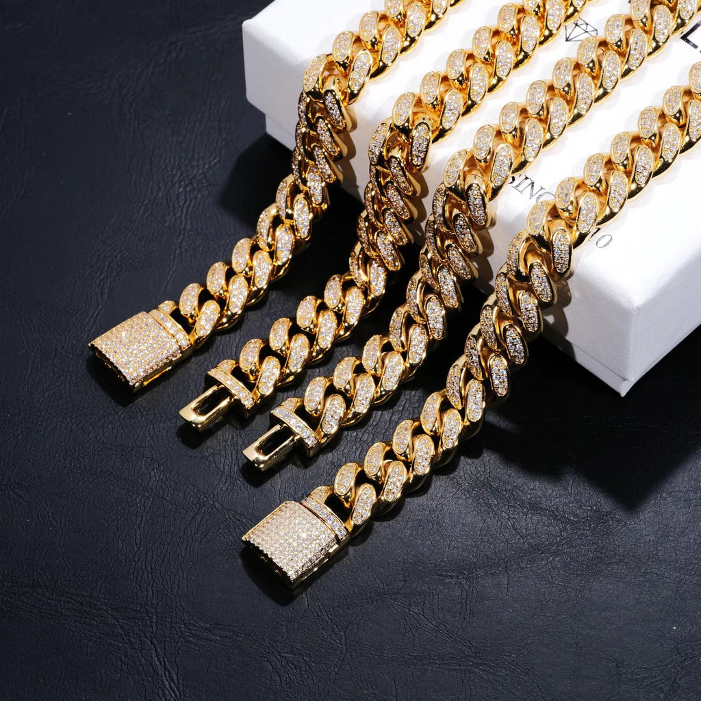 Fully Iced Out Cuban Link Chain 12mm