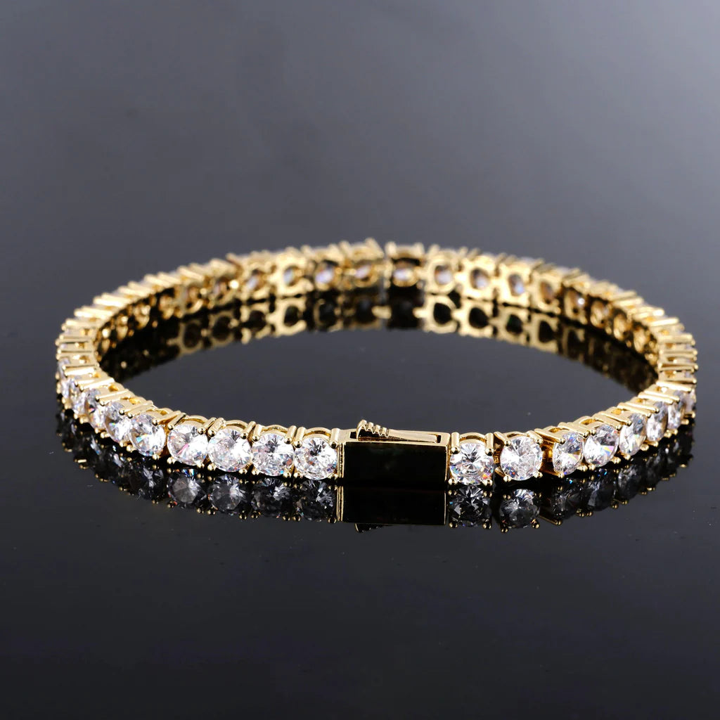 TWO-TONE 4MM ICED PLATED CUBAN LINK BRACELET