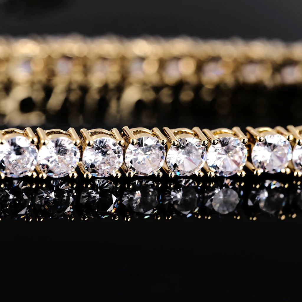 TWO-TONE 4MM ICED PLATED CUBAN LINK BRACELET