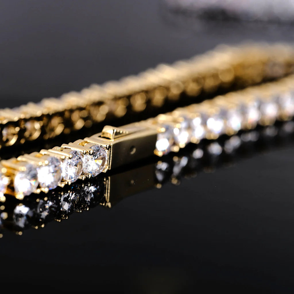 TWO-TONE 4MM ICED PLATED CUBAN LINK BRACELET