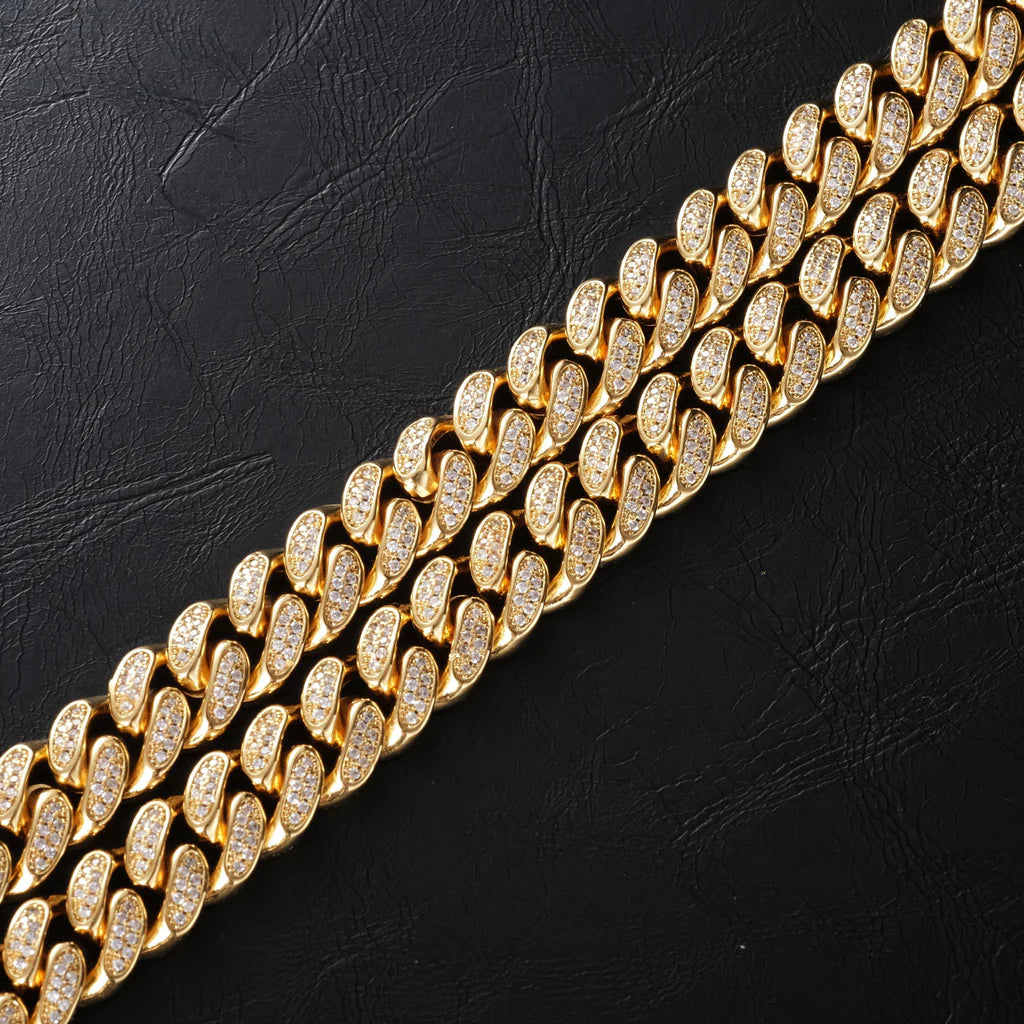 Fully Iced Out Cuban Link Chain 12mm