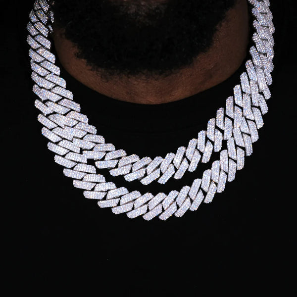 ICED PRONG CUBAN CHAIN 19MM