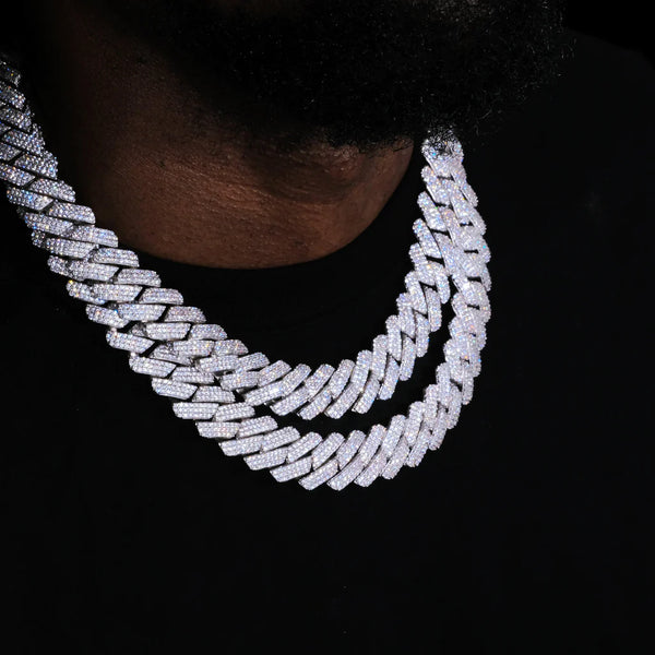 ICED PRONG CUBAN CHAIN 19MM