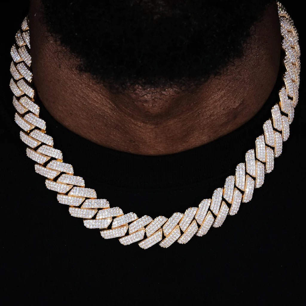 ICED PRONG CUBAN CHAIN 19MM