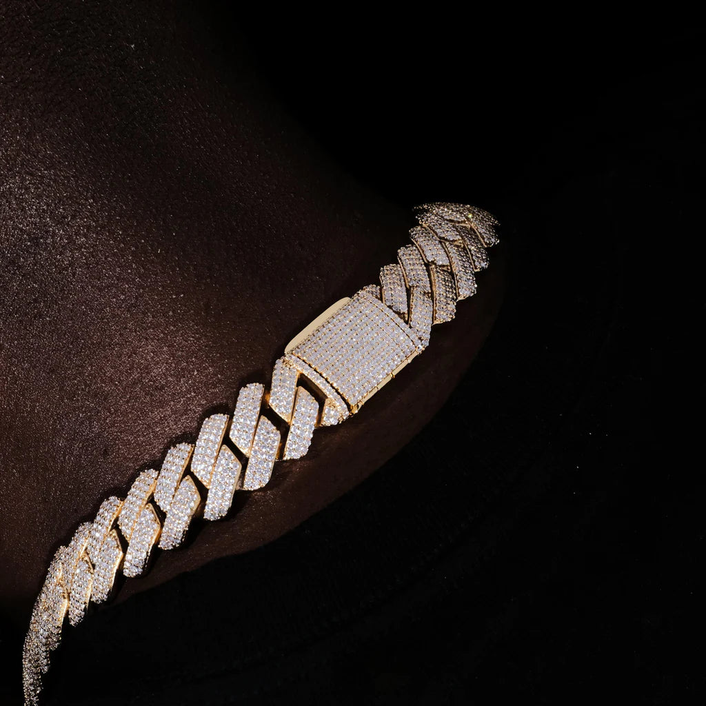 ICED PRONG CUBAN CHAIN 19MM