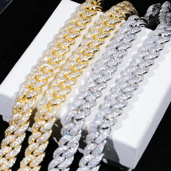 3-ROW BUBBLE ICED CUBAN CHAIN 14MM