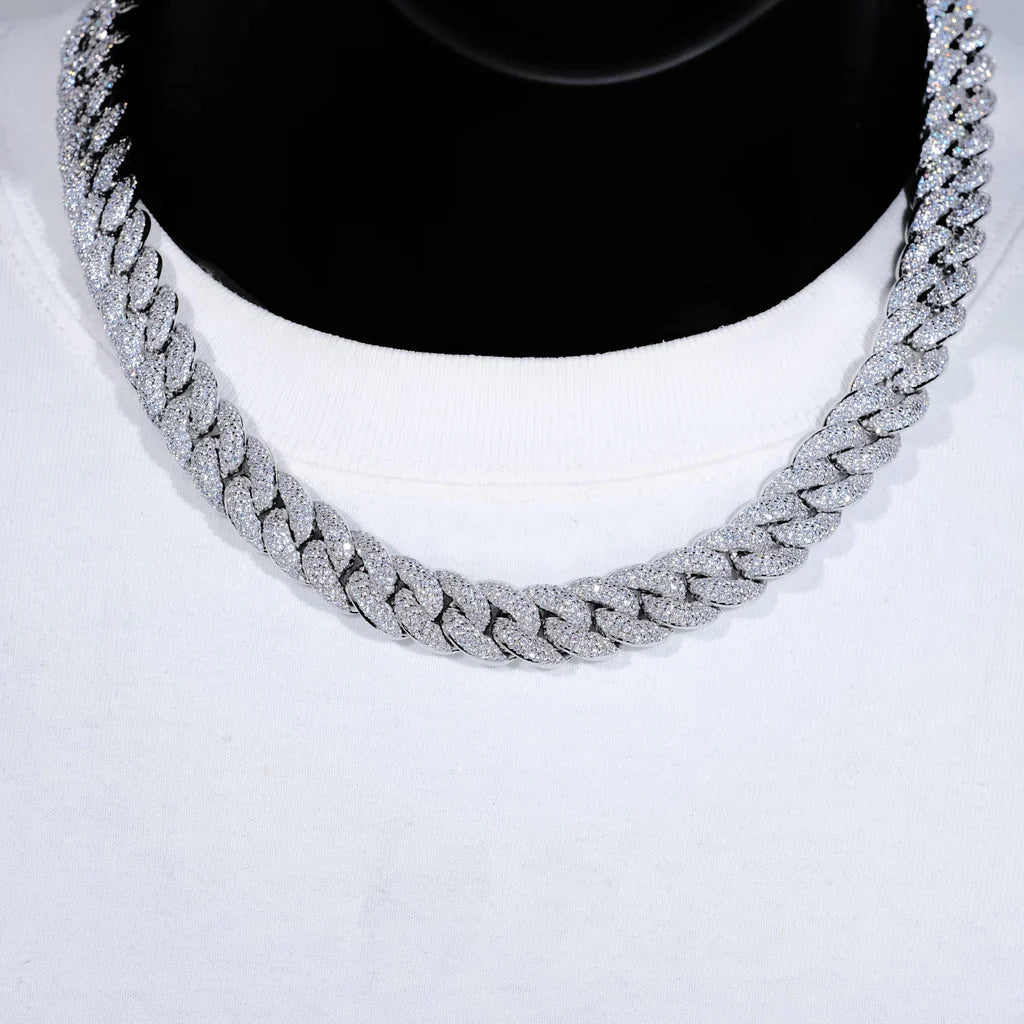 3-ROW BUBBLE ICED CUBAN CHAIN 14MM