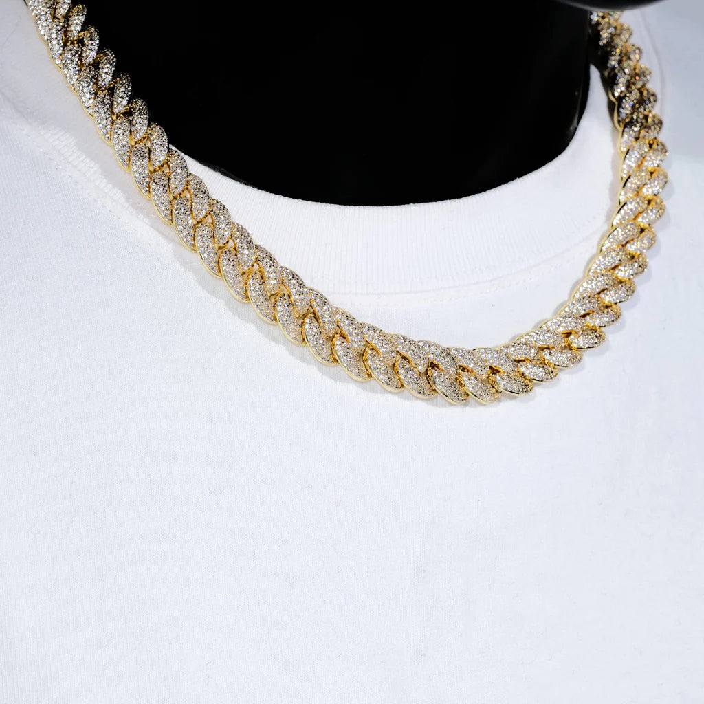 3-ROW BUBBLE ICED CUBAN CHAIN 14MM