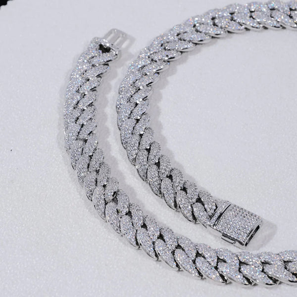 3-ROW BUBBLE ICED CUBAN CHAIN 14MM