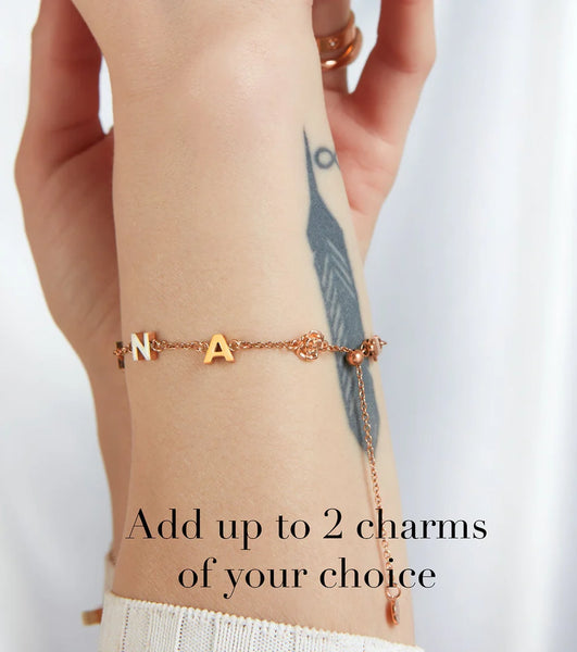 Custom Enamel Name Bracelet (Rose Gold)