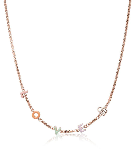 Custom Enamel Name Necklace (Rose Gold)