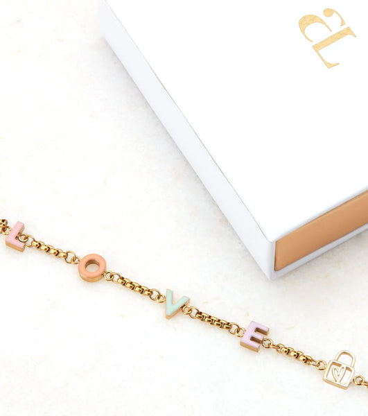 Custom Enamel Name Necklace (Gold)