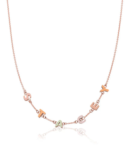 Custom Enamel Name Necklace (Rose Gold)