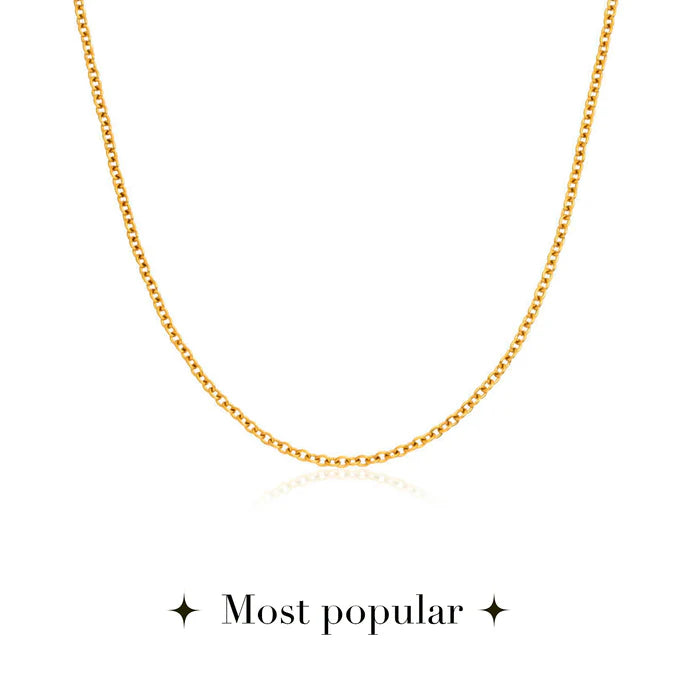 Lowercase Initial Fine Chain Necklace (Gold)