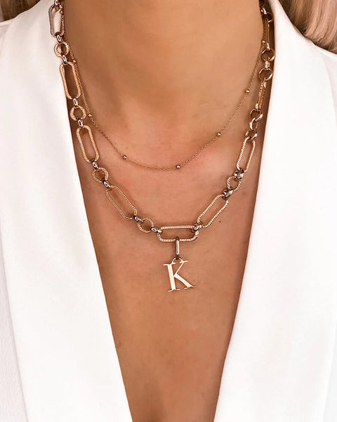 Figaro Chain Necklace (Rose Gold)