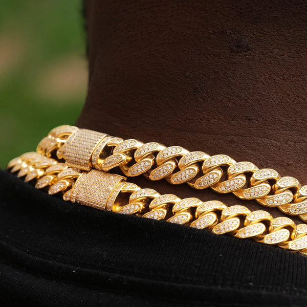 Fully Iced Out Cuban Link Chain 12mm