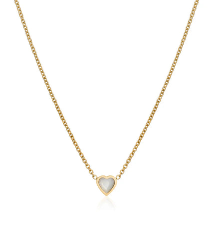 Mini Heart Birthstone Necklace (Gold)