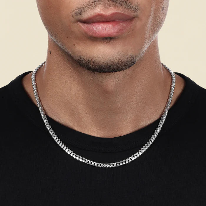 CUBAN LINK CHAIN + BRACELET SET WHITE GOLD | 5MM