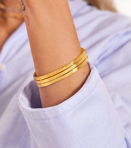 Custom Stamped Bangle (Gold)