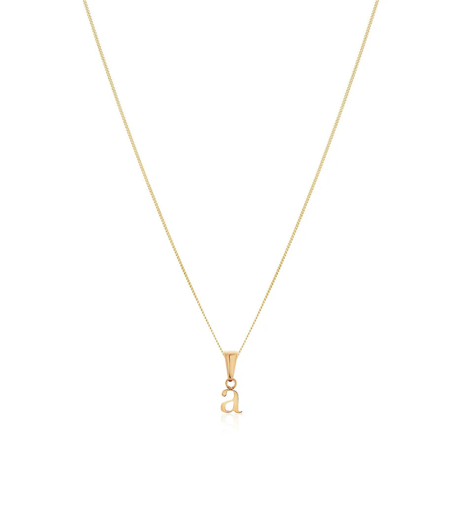 Lowercase Initial Fine Chain Necklace (Gold)