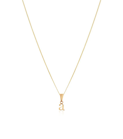 Lowercase Initial Fine Chain Necklace (Gold)