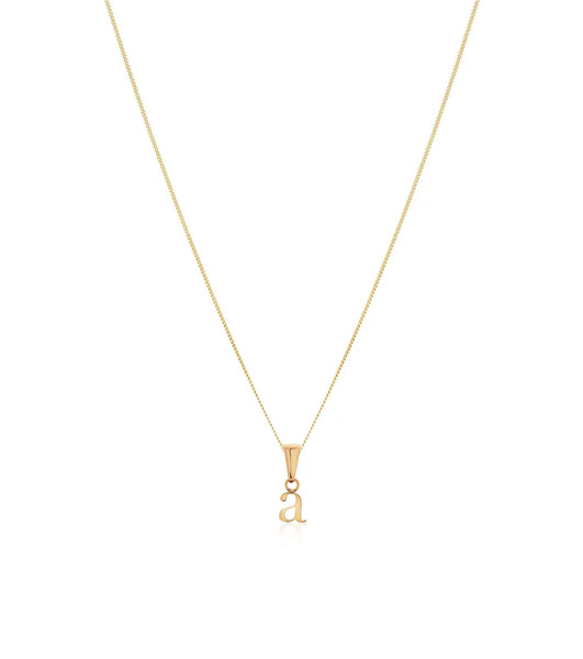 Lowercase Initial Fine Chain Necklace (Gold)