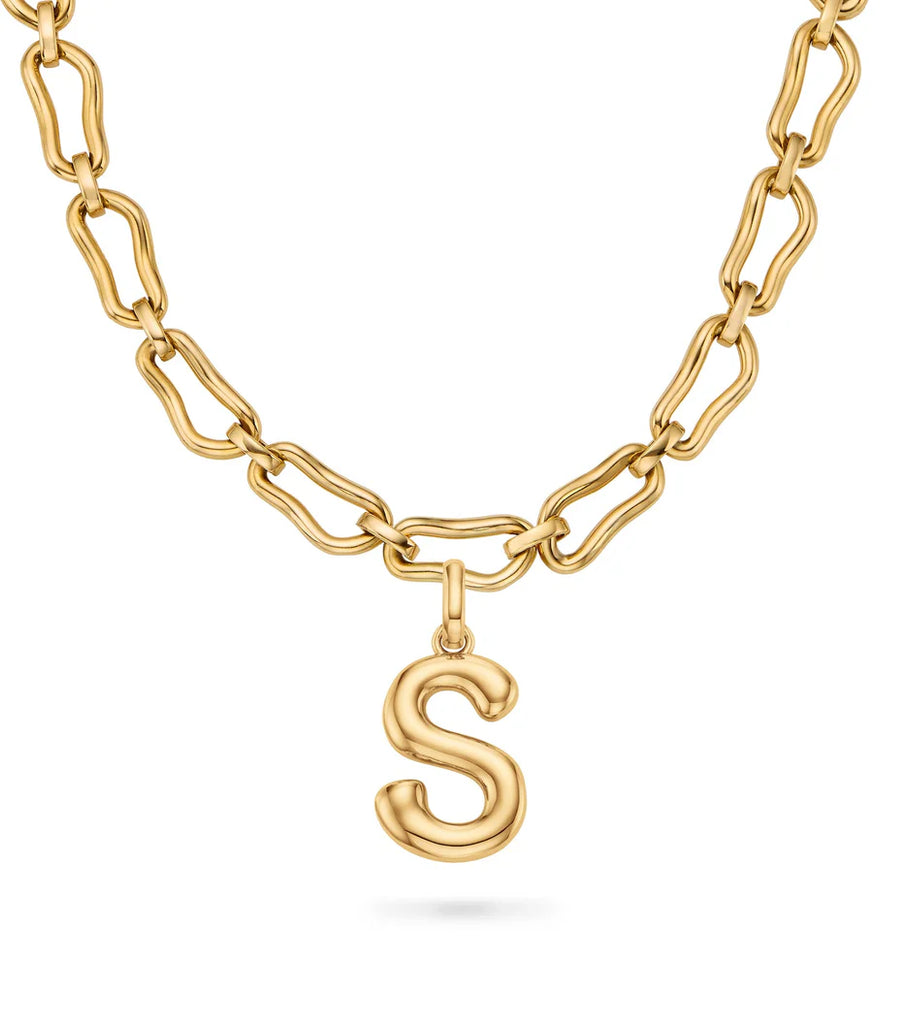 Molten Initial Necklace (Gold)