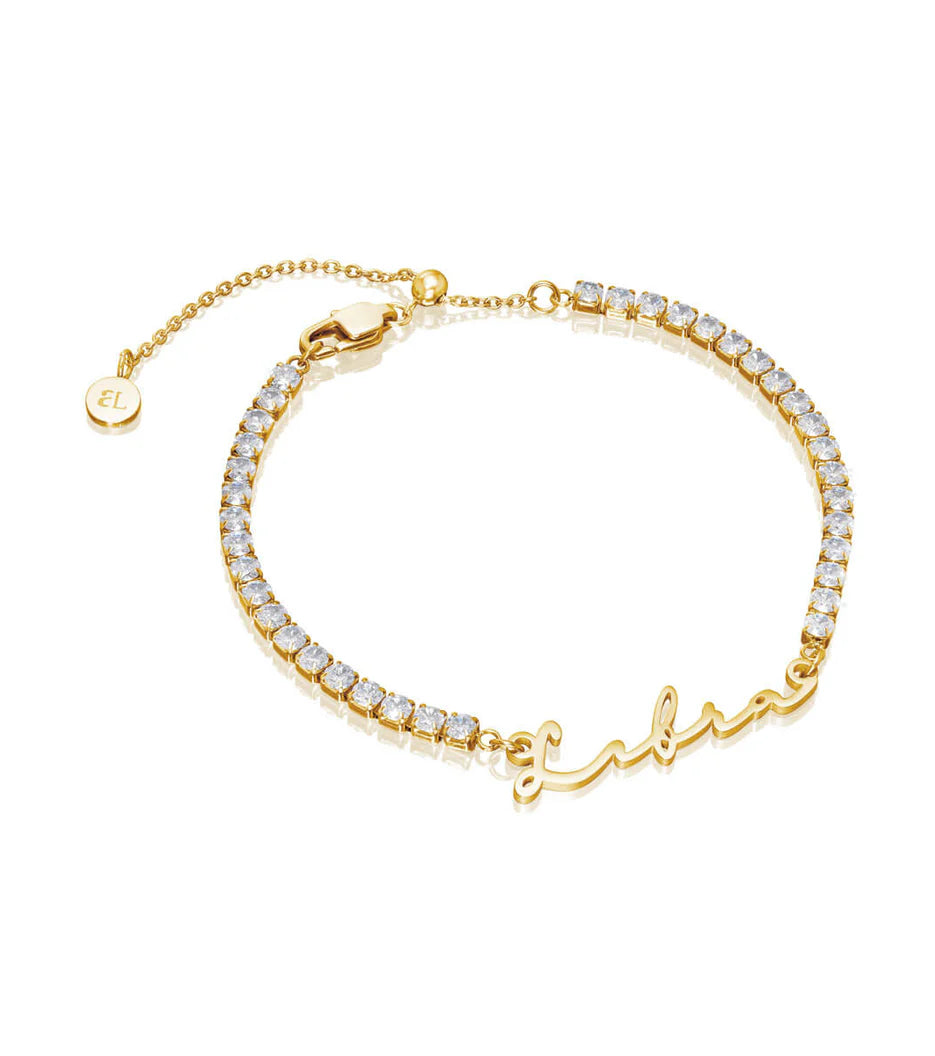 Signature Name Tennis Bracelet (Gold)