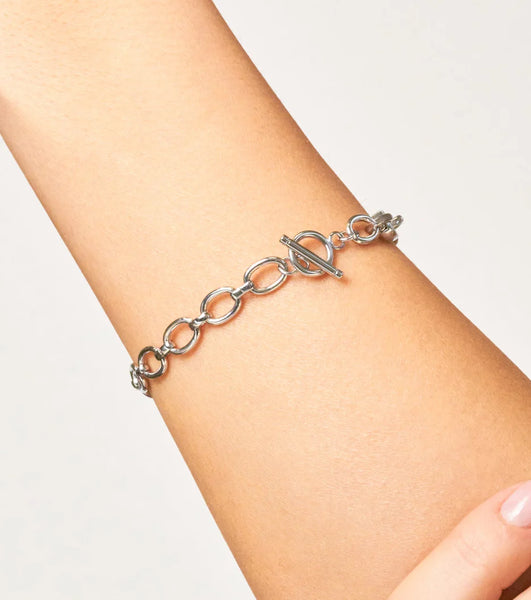 Oval Link Chain Bracelet (Silver)