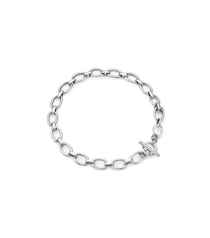 Oval Link Chain Bracelet (Silver)