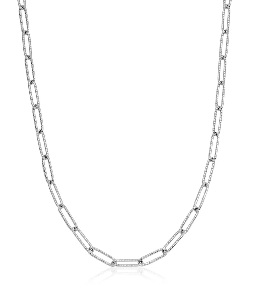 Paperclip Chain Necklace (Silver)