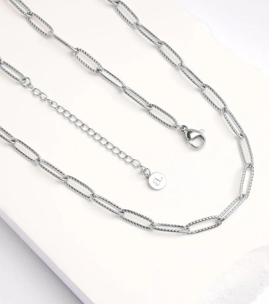 Paperclip Chain Necklace (Silver)