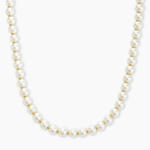 Pearl Rondelle Necklace - 6mm