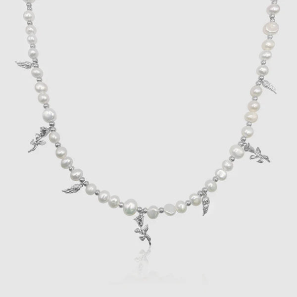 PENDANT REAL PEARL NECKLACE (SILVER)