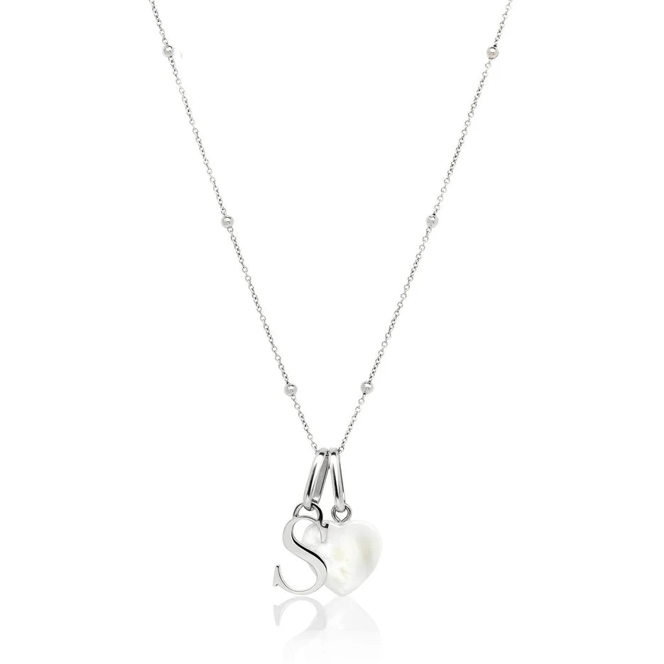 Personalised Initial & Birthstone Necklace (Silver)