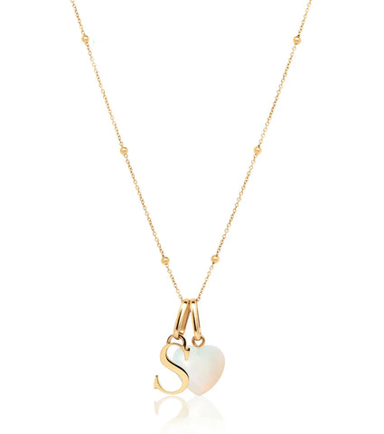 Personalised Initial & Birthstone Necklace (Gold)