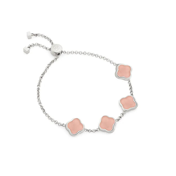 Clover Custom Name Bracelet (Silver)