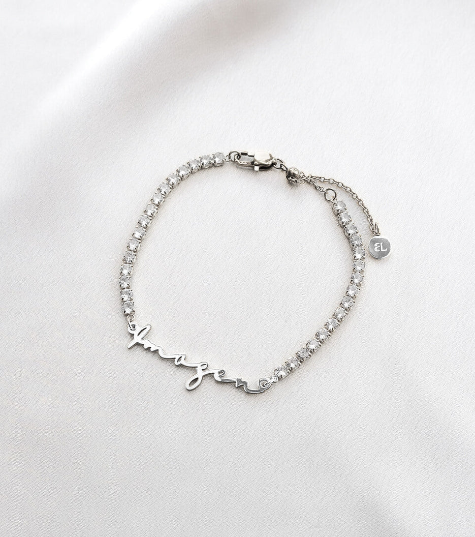 Signature Name Tennis Bracelet (Silver)