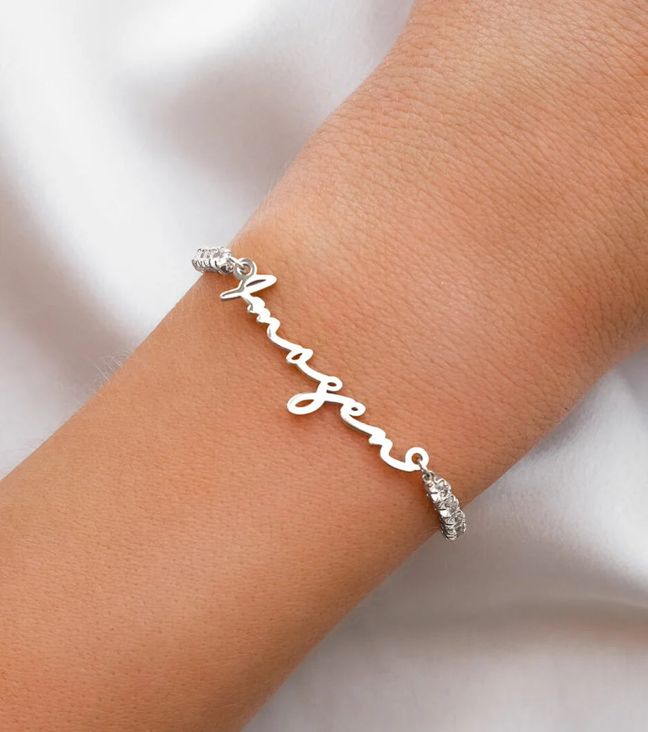 Signature Name Tennis Bracelet (Silver)