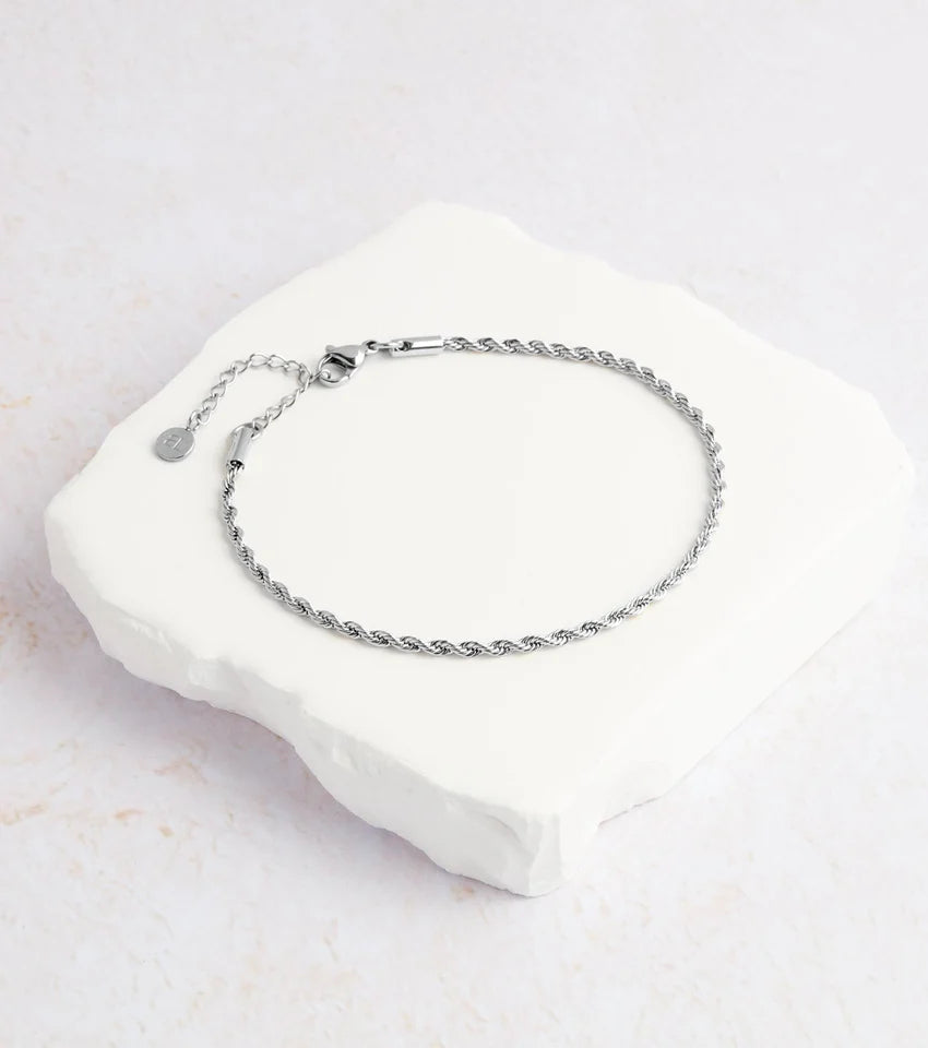 Small Rope Chain Bracelet (Silver)