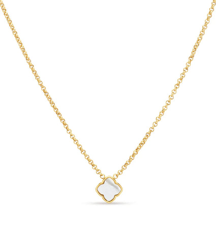 Pearl Clover Necklace (Gold)