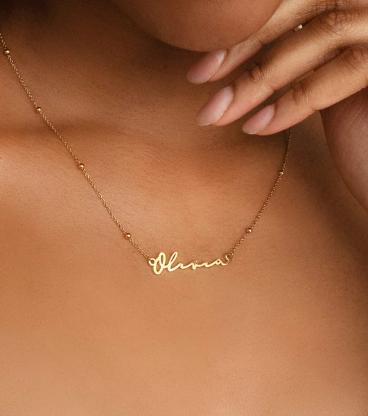 Signature Name Necklace (Gold)